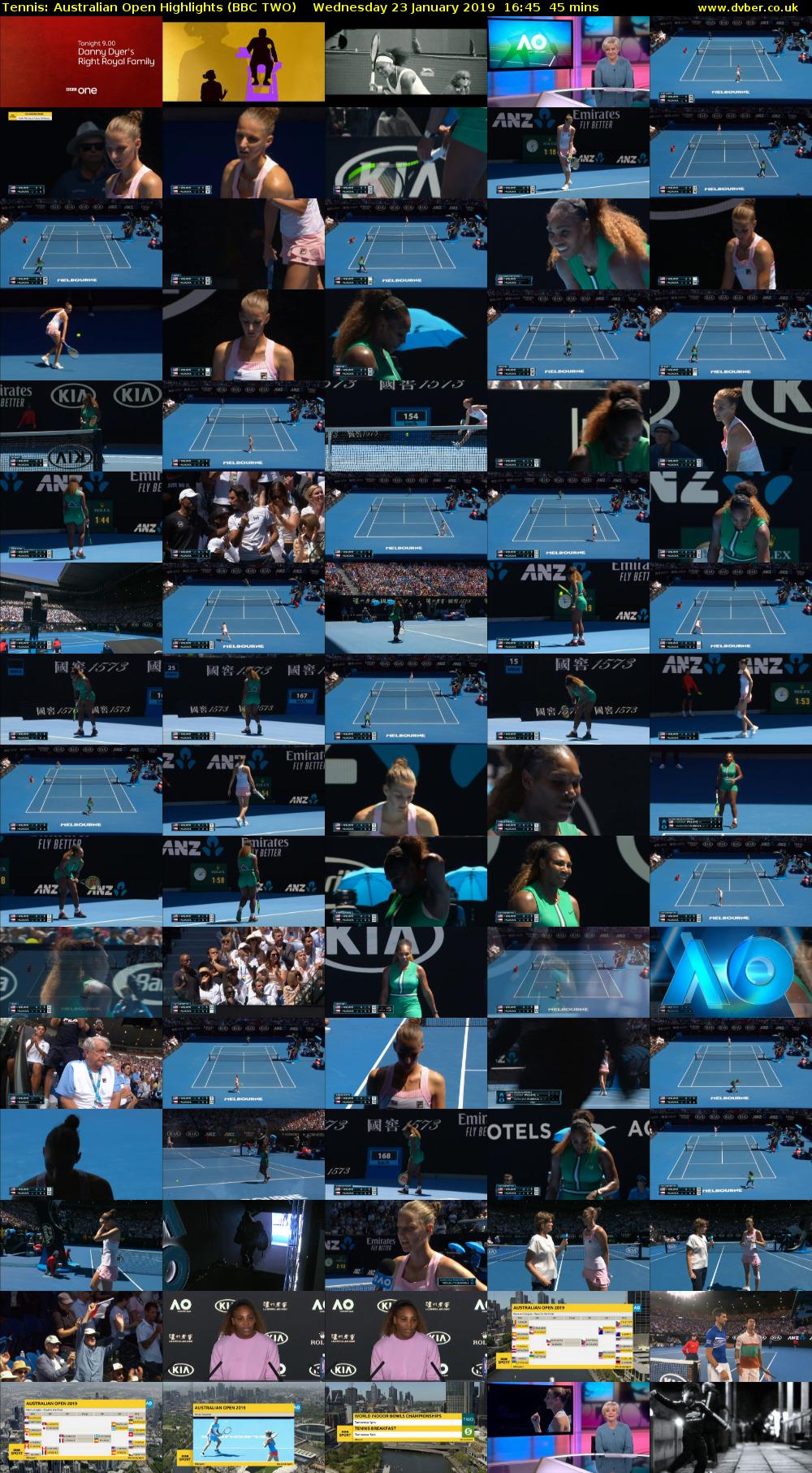 Tennis: Australian Open Highlights (BBC TWO) Wednesday 23 January 2019 16:45 - 17:30