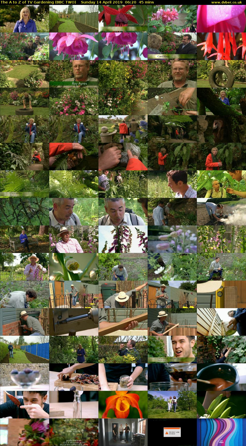 The A to Z of TV Gardening (BBC TWO) Sunday 14 April 2019 06:20 - 07:05