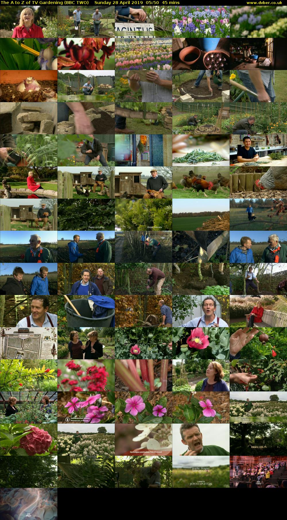 The A to Z of TV Gardening (BBC TWO) Sunday 28 April 2019 05:50 - 06:35