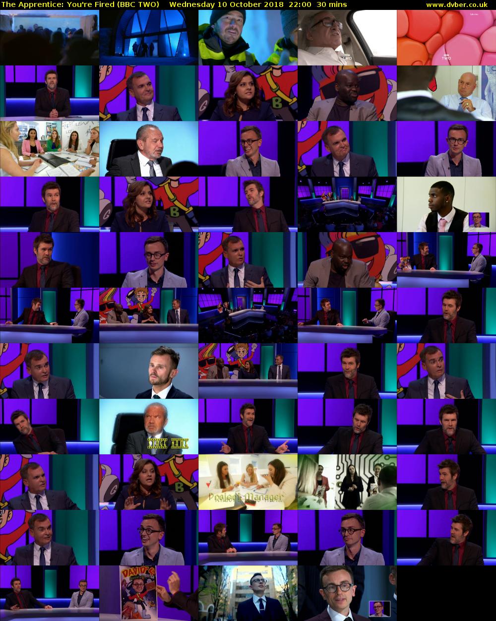 The Apprentice: You're Fired (BBC TWO) Wednesday 10 October 2018 22:00 - 22:30