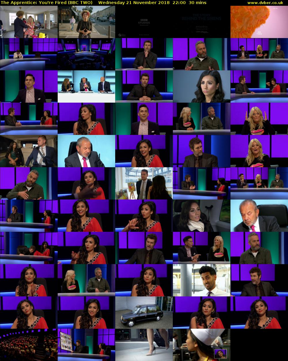 The Apprentice: You're Fired (BBC TWO) Wednesday 21 November 2018 22:00 - 22:30