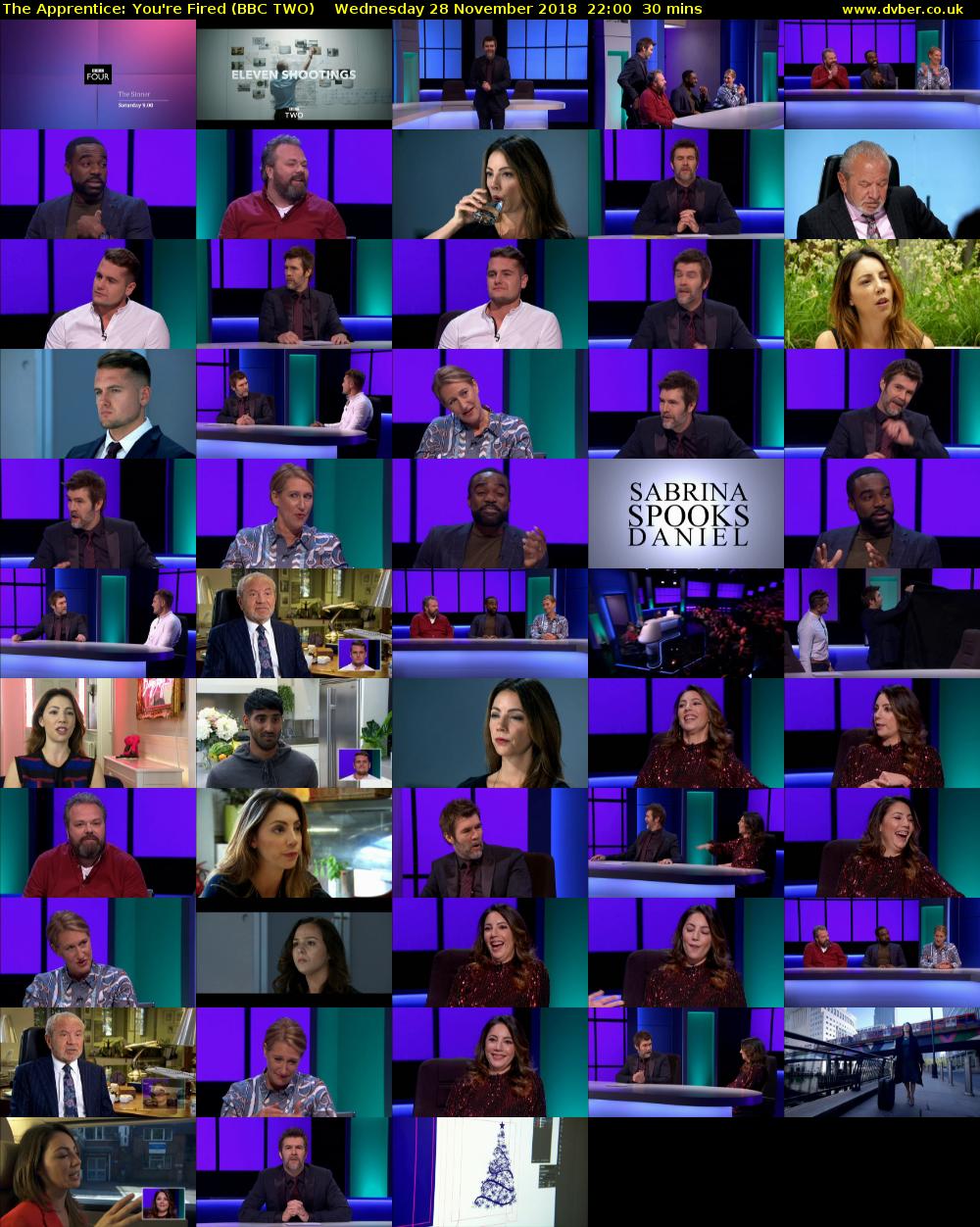 The Apprentice: You're Fired (BBC TWO) Wednesday 28 November 2018 22:00 - 22:30