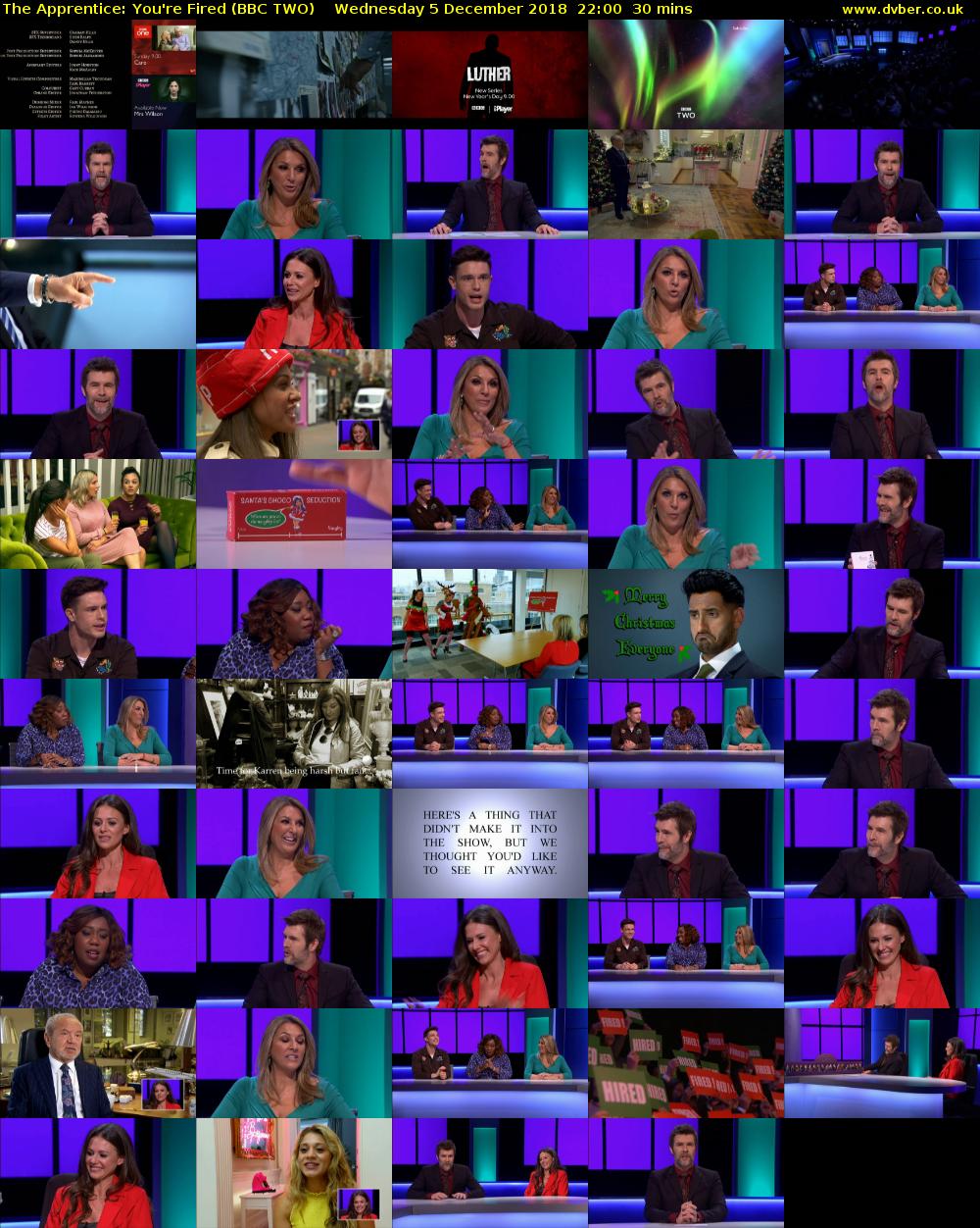 The Apprentice: You're Fired (BBC TWO) Wednesday 5 December 2018 22:00 - 22:30