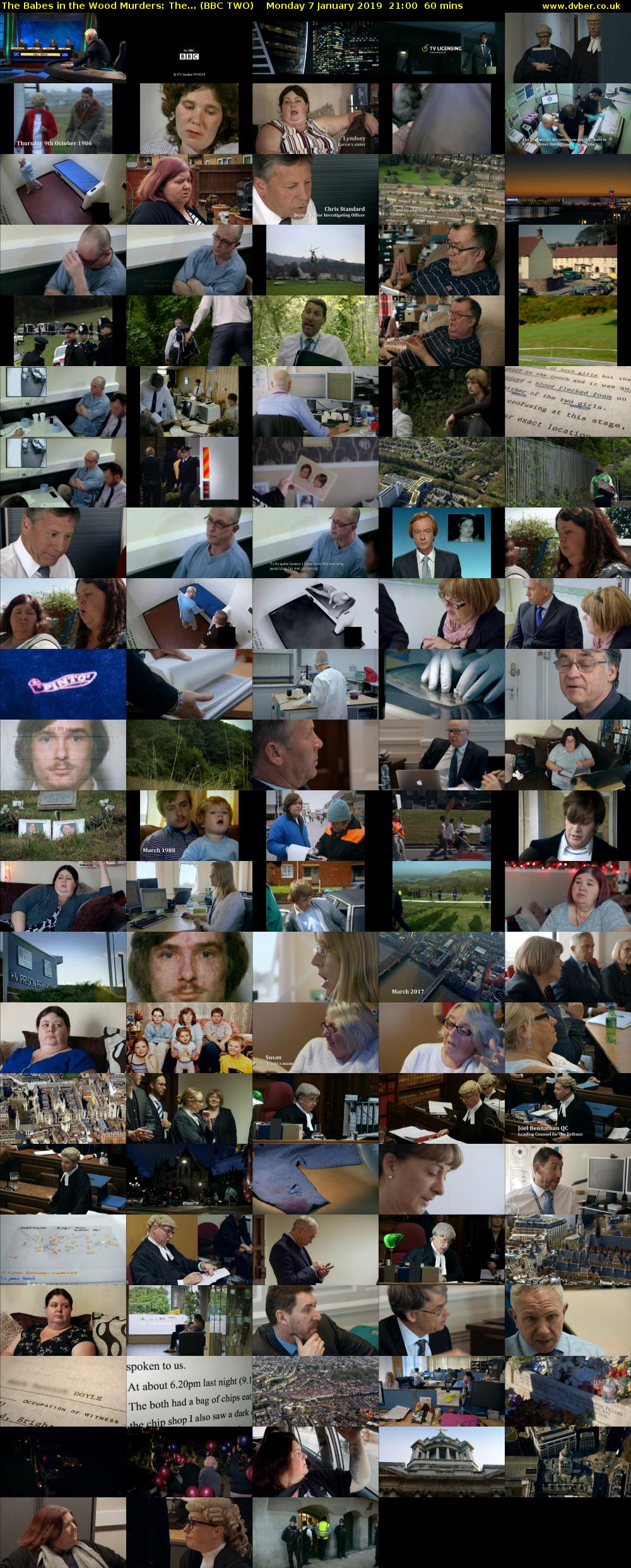 The Babes in the Wood Murders: The... (BBC TWO) Monday 7 January 2019 21:00 - 22:00