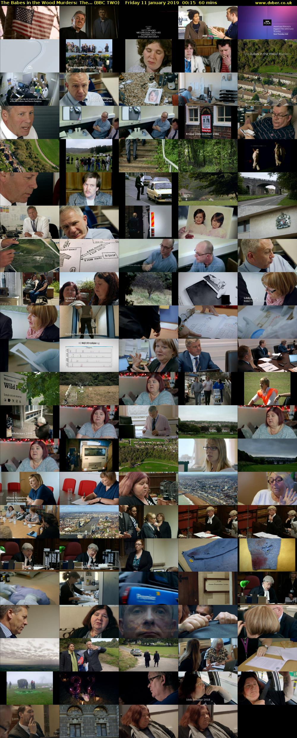 The Babes in the Wood Murders: The... (BBC TWO) Friday 11 January 2019 00:15 - 01:15