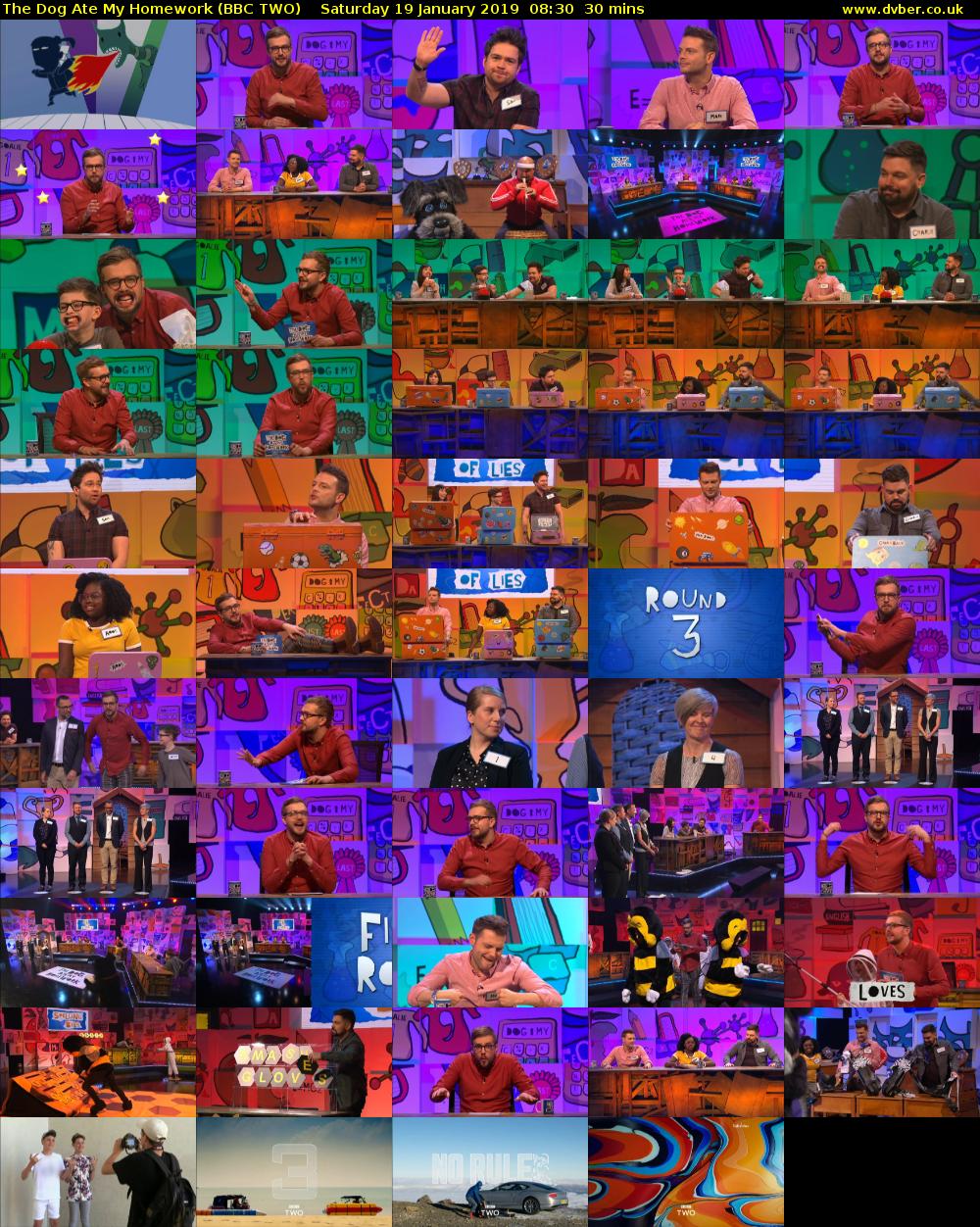 The Dog Ate My Homework (BBC TWO) Saturday 19 January 2019 08:30 - 09:00