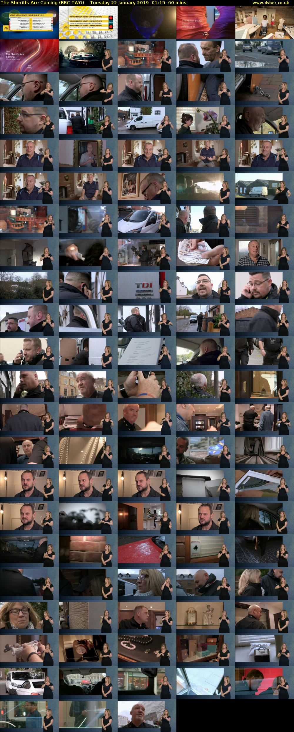 The Sheriffs Are Coming (BBC TWO) Tuesday 22 January 2019 01:15 - 02:15