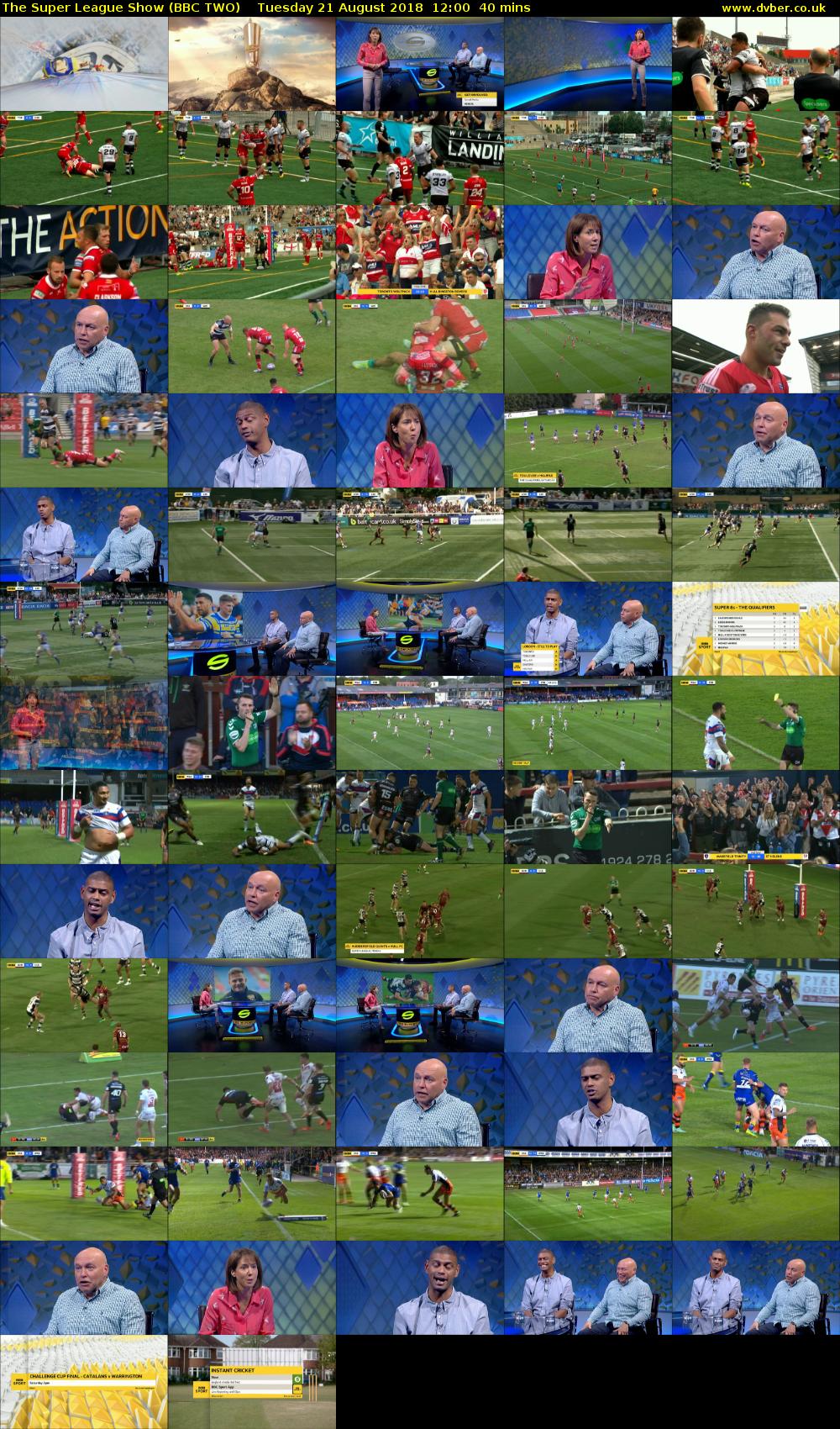 The Super League Show (BBC TWO) Tuesday 21 August 2018 12:00 - 12:40