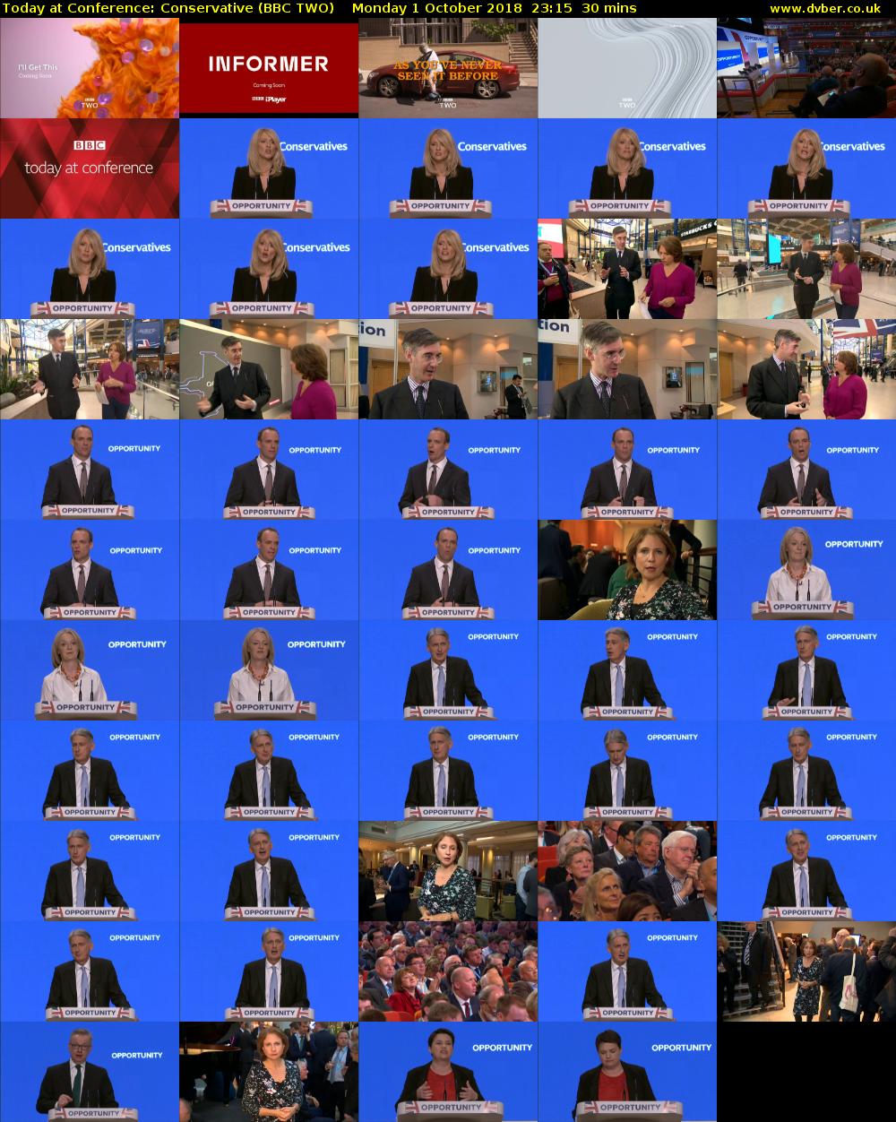 Today at Conference: Conservative (BBC TWO) Monday 1 October 2018 23:15 - 23:45