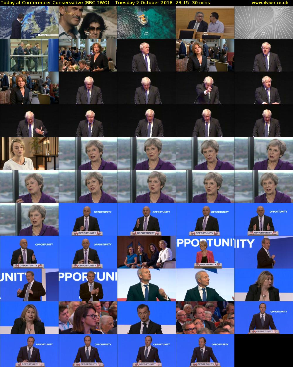 Today at Conference: Conservative (BBC TWO) Tuesday 2 October 2018 23:15 - 23:45