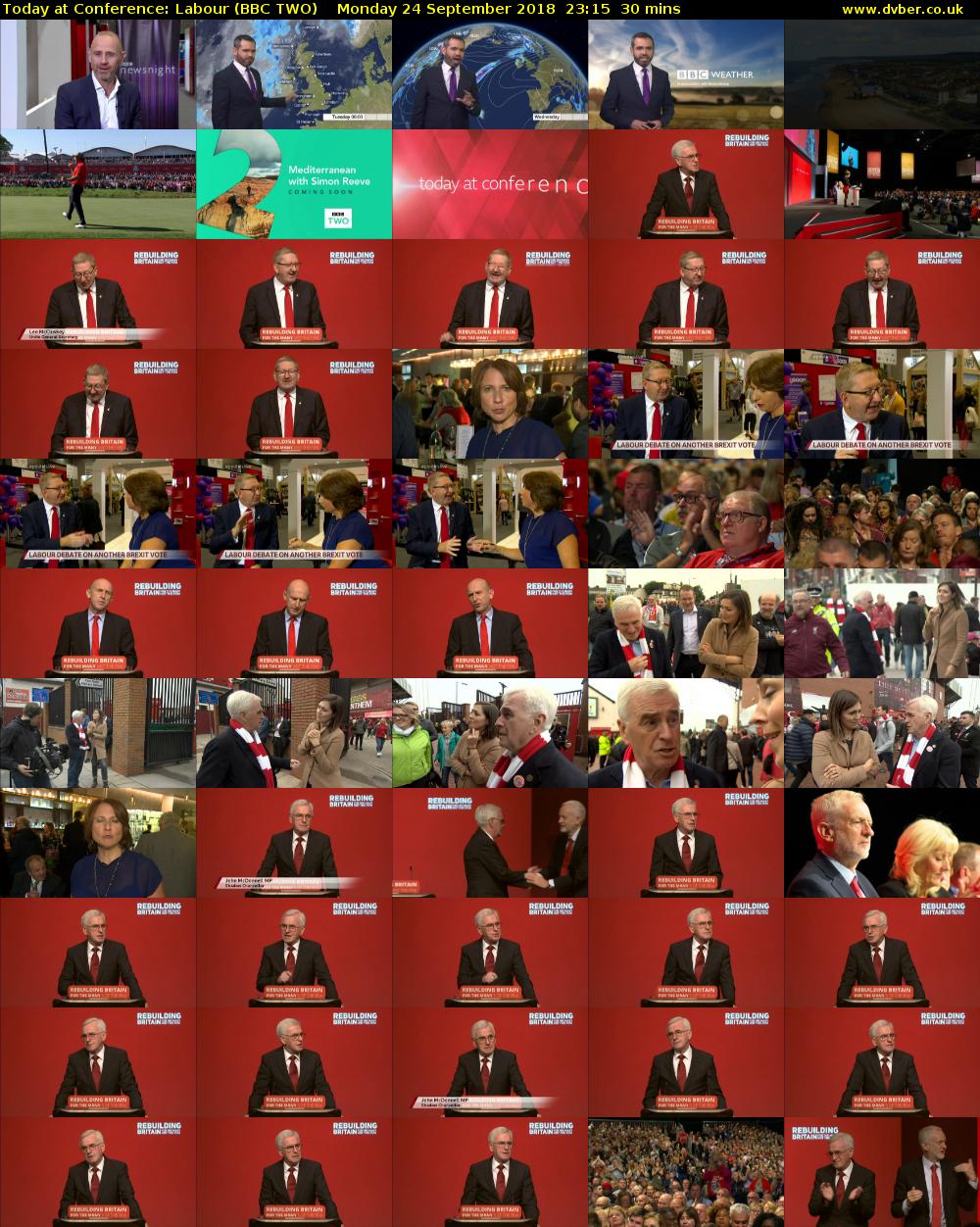 Today at Conference: Labour (BBC TWO) Monday 24 September 2018 23:15 - 23:45