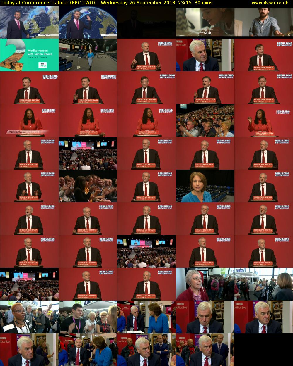 Today at Conference: Labour (BBC TWO) Wednesday 26 September 2018 23:15 - 23:45