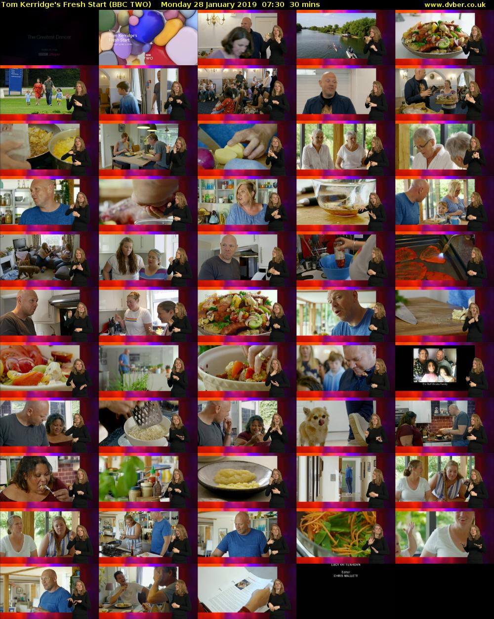 Tom Kerridge's Fresh Start (BBC TWO) Monday 28 January 2019 07:30 - 08:00