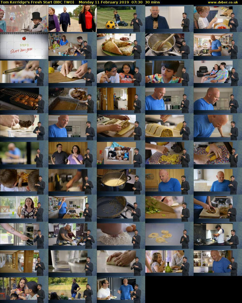 Tom Kerridge's Fresh Start (BBC TWO) Monday 11 February 2019 07:30 - 08:00