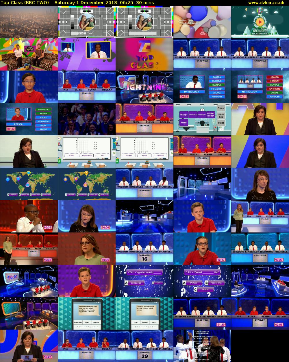 Top Class (BBC TWO) Saturday 1 December 2018 06:25 - 06:55