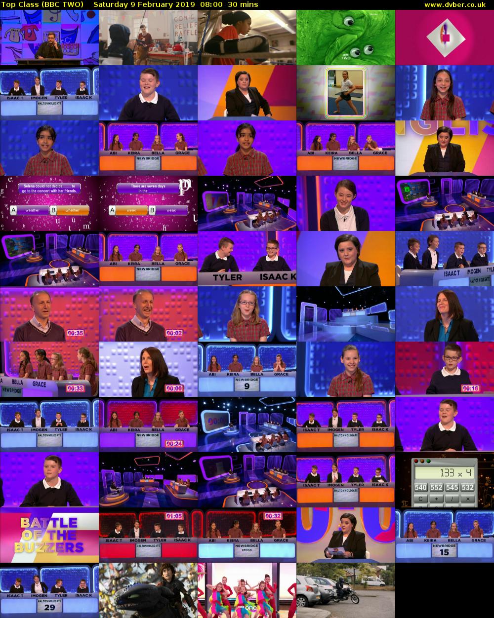 Top Class (BBC TWO) Saturday 9 February 2019 08:00 - 08:30