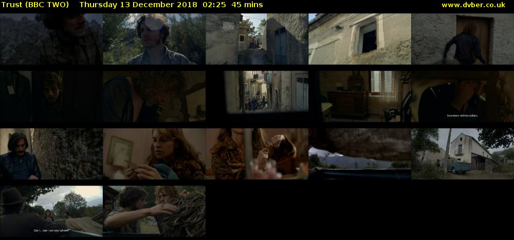 Trust (BBC TWO) Thursday 13 December 2018 02:25 - 03:10