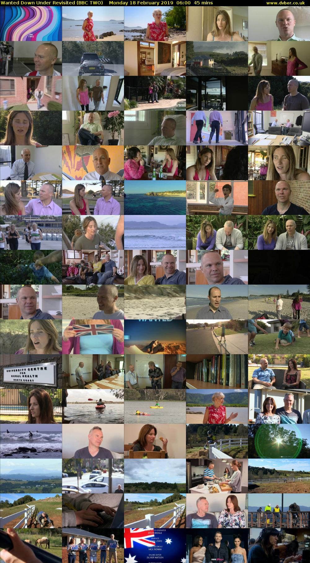 Wanted Down Under Revisited (BBC TWO) Monday 18 February 2019 06:00 - 06:45