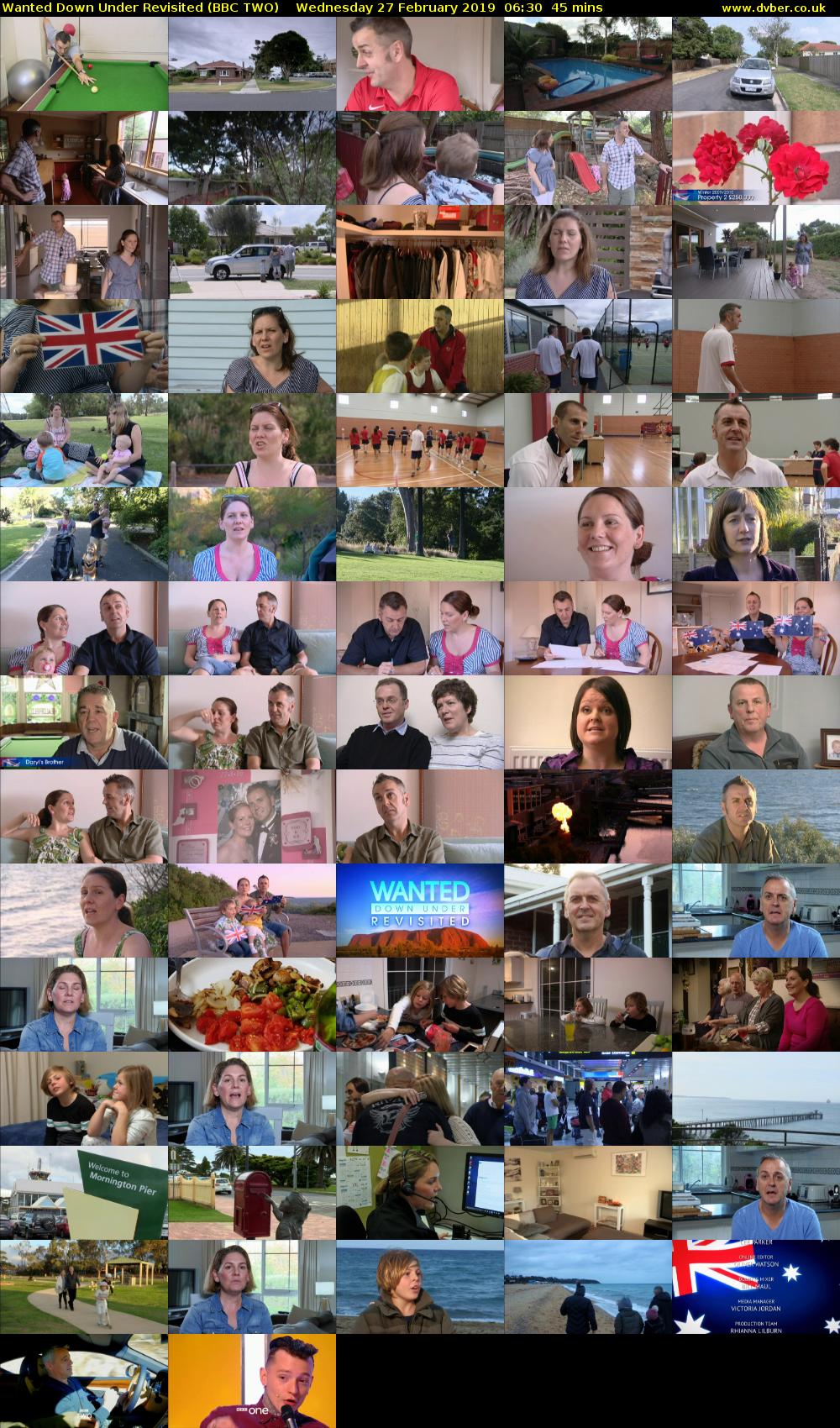 Wanted Down Under Revisited (BBC TWO) Wednesday 27 February 2019 06:30 - 07:15