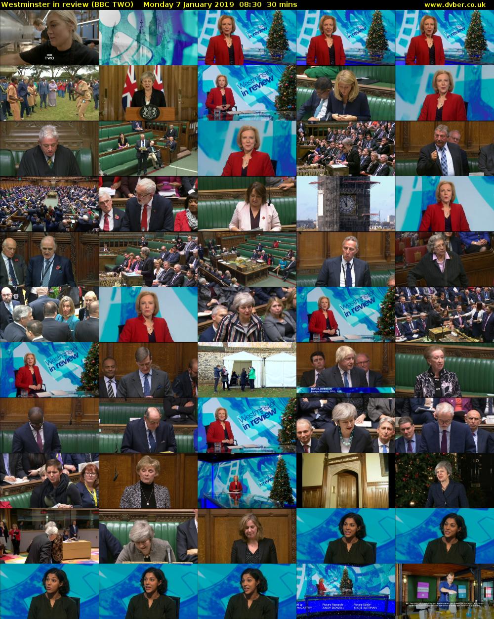 Westminster in review (BBC TWO) Monday 7 January 2019 08:30 - 09:00