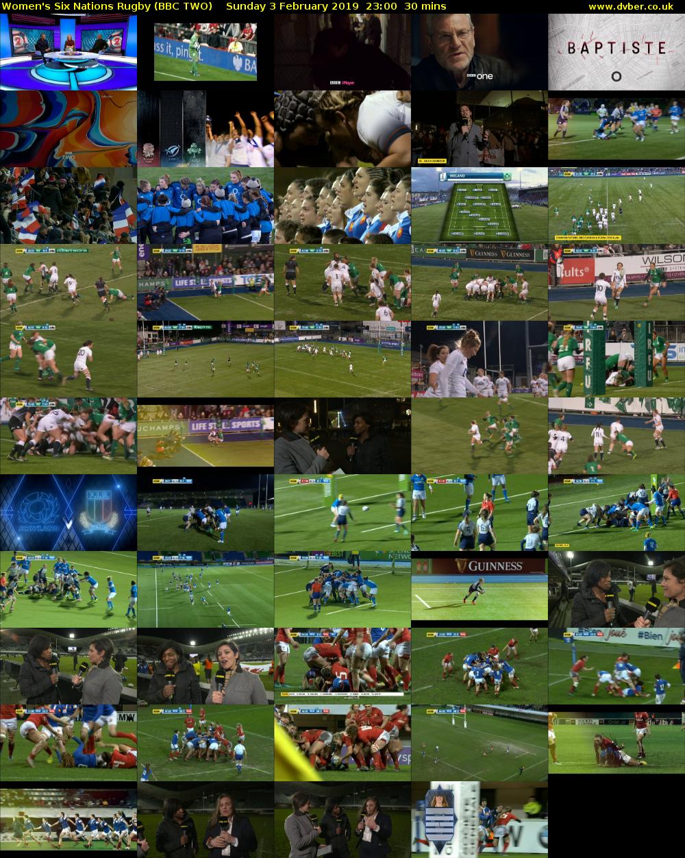 Women's Six Nations Rugby (BBC TWO) Sunday 3 February 2019 23:00 - 23:30