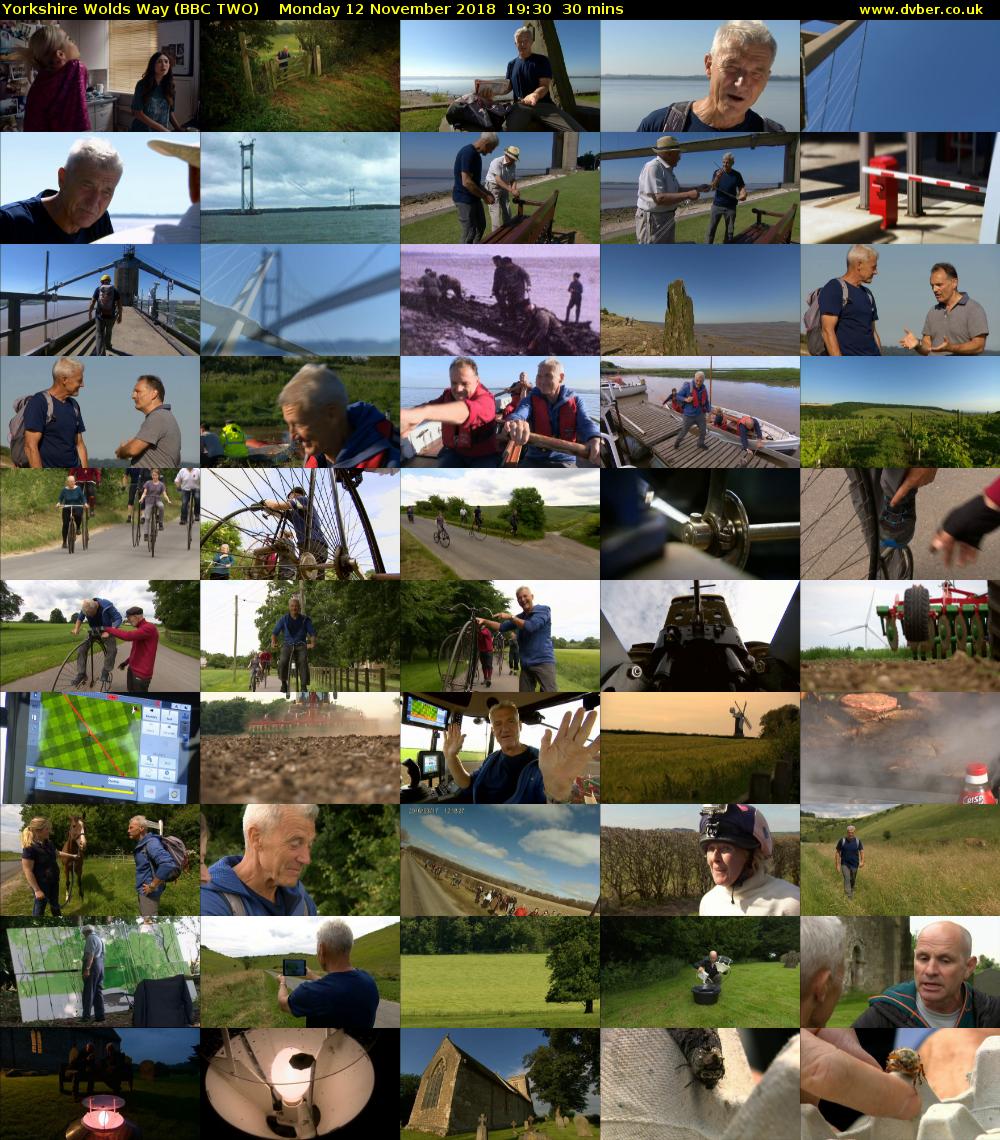 Yorkshire Wolds Way (BBC TWO) Monday 12 November 2018 19:30 - 20:00