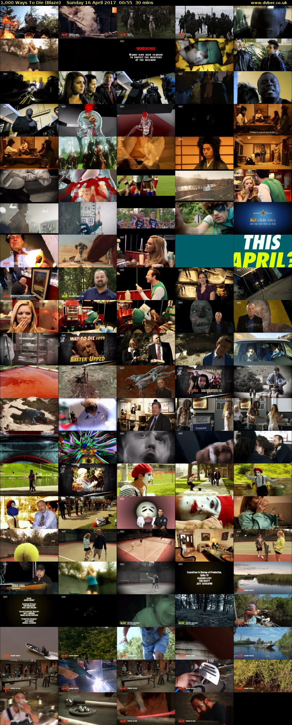 1,000 Ways To Die (Blaze) Sunday 16 April 2017 00:55 - 01:25