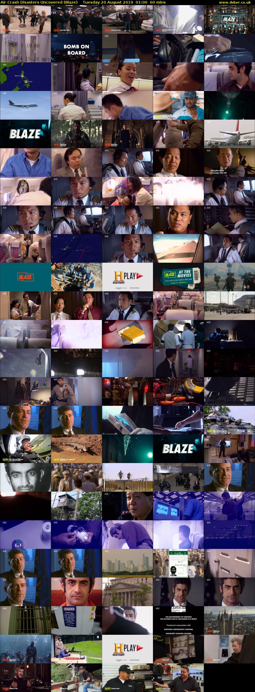 Air Crash Disasters Uncovered (Blaze) Tuesday 20 August 2019 01:00 - 02:00
