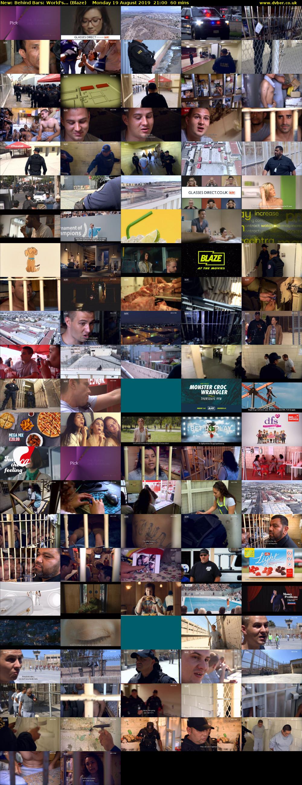 Behind Bars: World's... (Blaze) Monday 19 August 2019 21:00 - 22:00