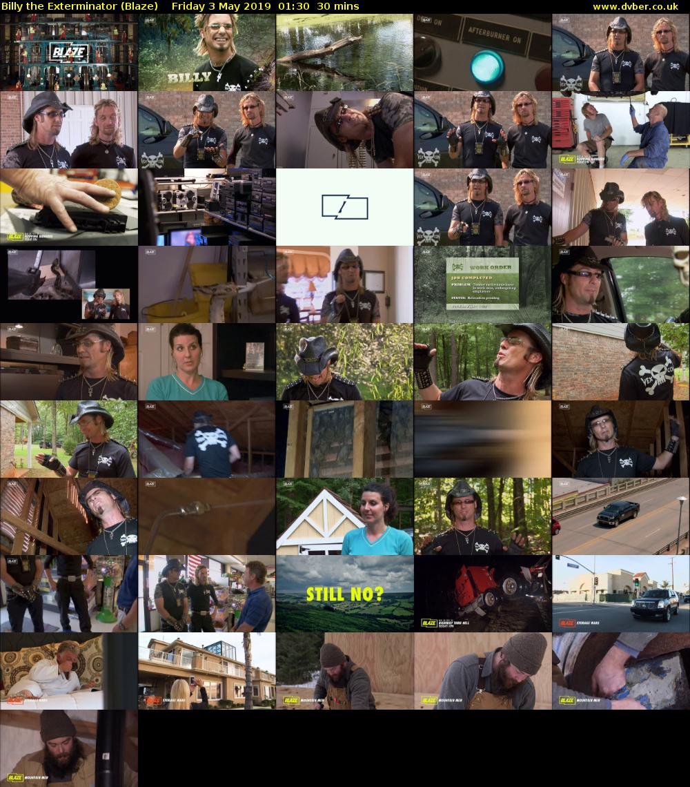 Billy the Exterminator (Blaze) Friday 3 May 2019 01:30 - 02:00