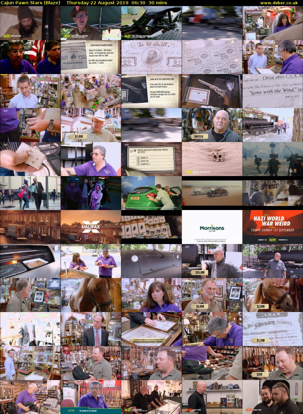 Cajun Pawn Stars (Blaze) Thursday 22 August 2019 06:30 - 07:00