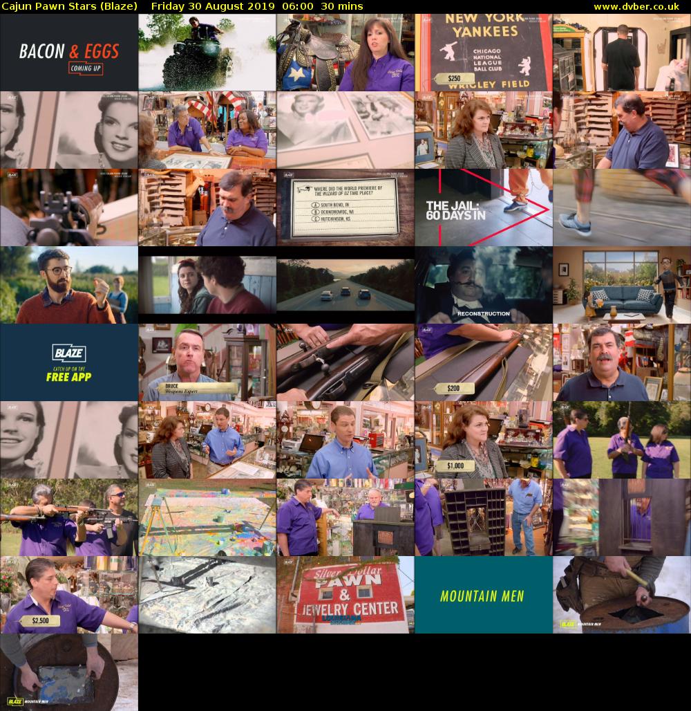 Cajun Pawn Stars (Blaze) Friday 30 August 2019 06:00 - 06:30