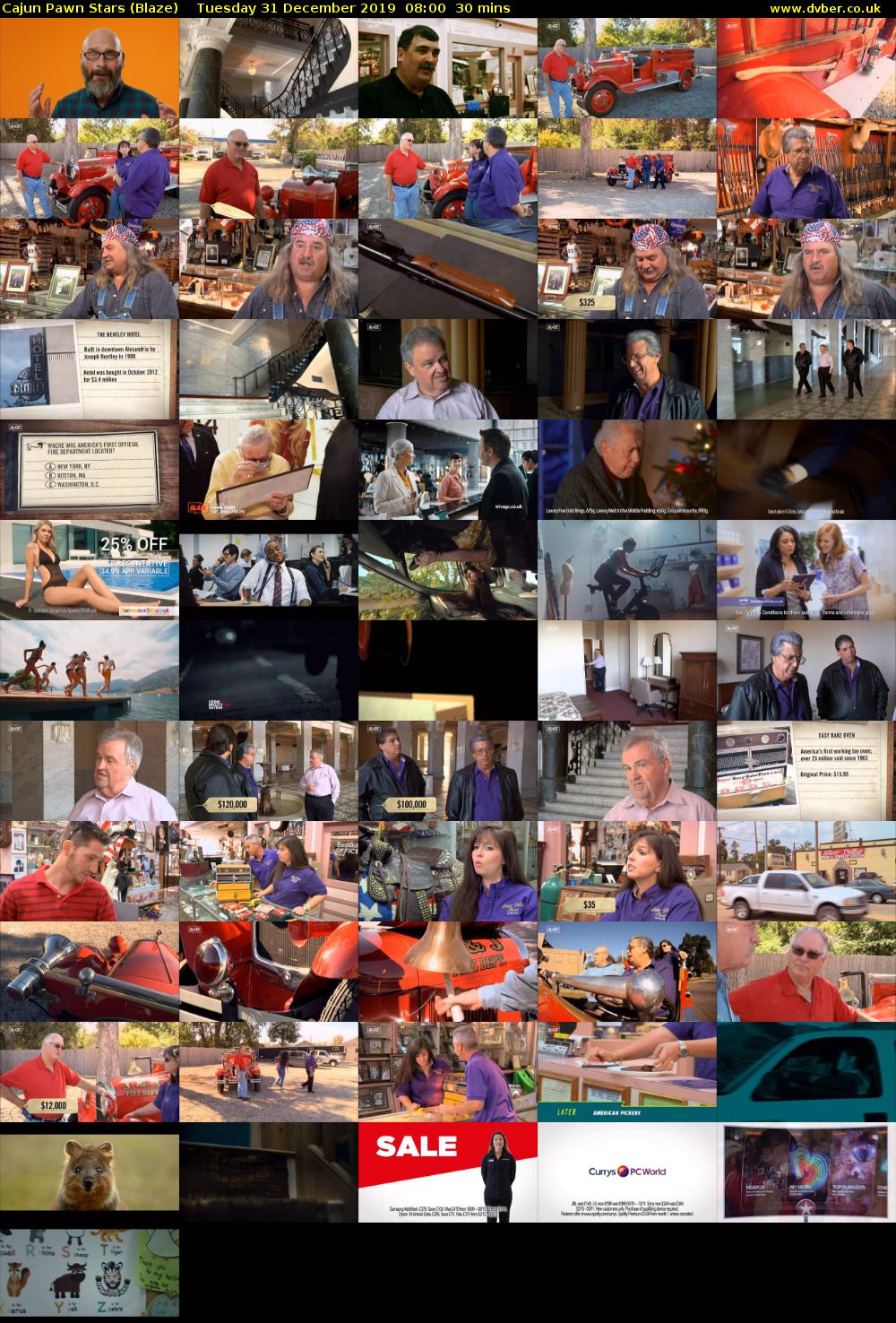 Cajun Pawn Stars (Blaze) Tuesday 31 December 2019 08:00 - 08:30