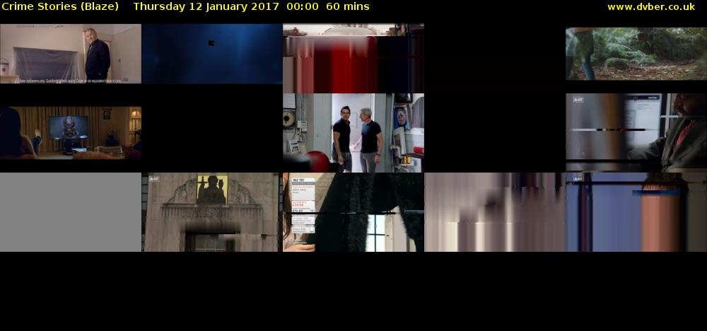 Crime Stories (Blaze) Thursday 12 January 2017 00:00 - 01:00
