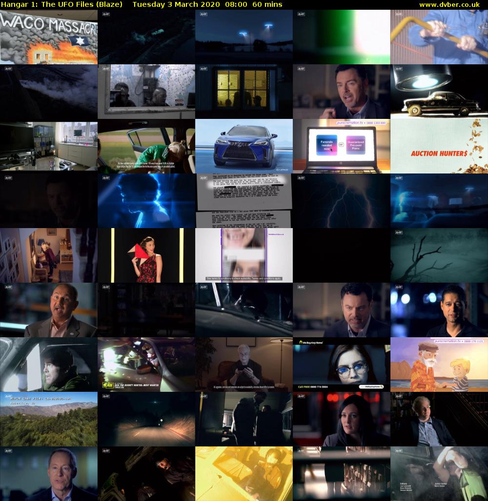 Hangar 1: The UFO Files (Blaze) Tuesday 3 March 2020 08:00 - 09:00