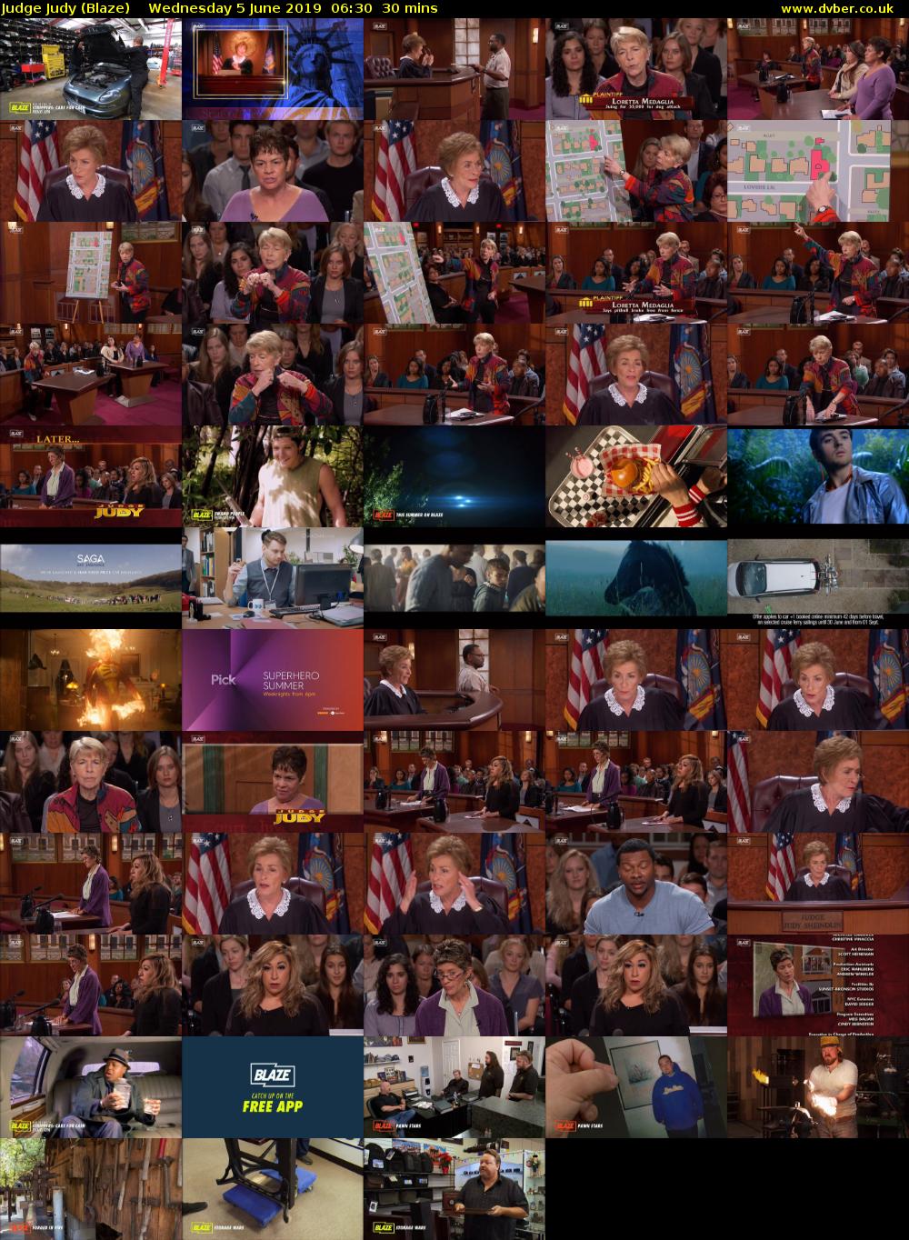 Judge Judy (Blaze) Wednesday 5 June 2019 06:30 - 07:00