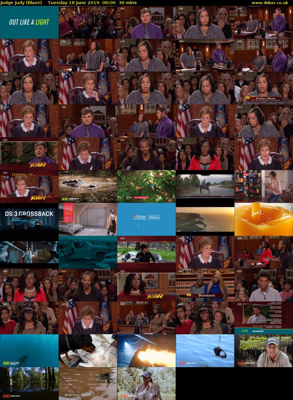 Judge Judy (Blaze) Tuesday 18 June 2019 06:00 - 06:30