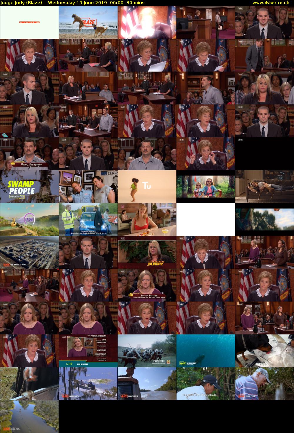 Judge Judy (Blaze) Wednesday 19 June 2019 06:00 - 06:30