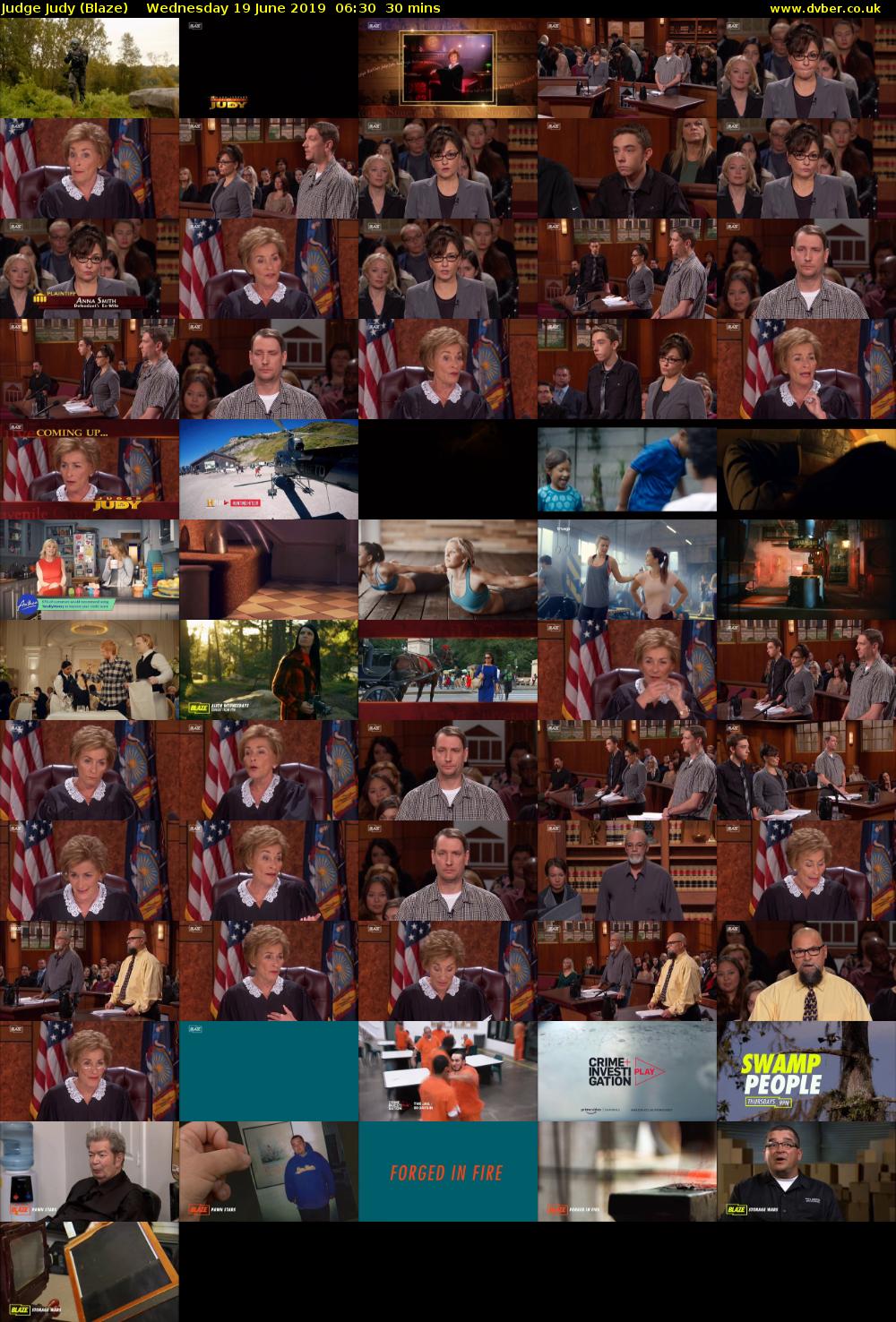 Judge Judy (Blaze) Wednesday 19 June 2019 06:30 - 07:00