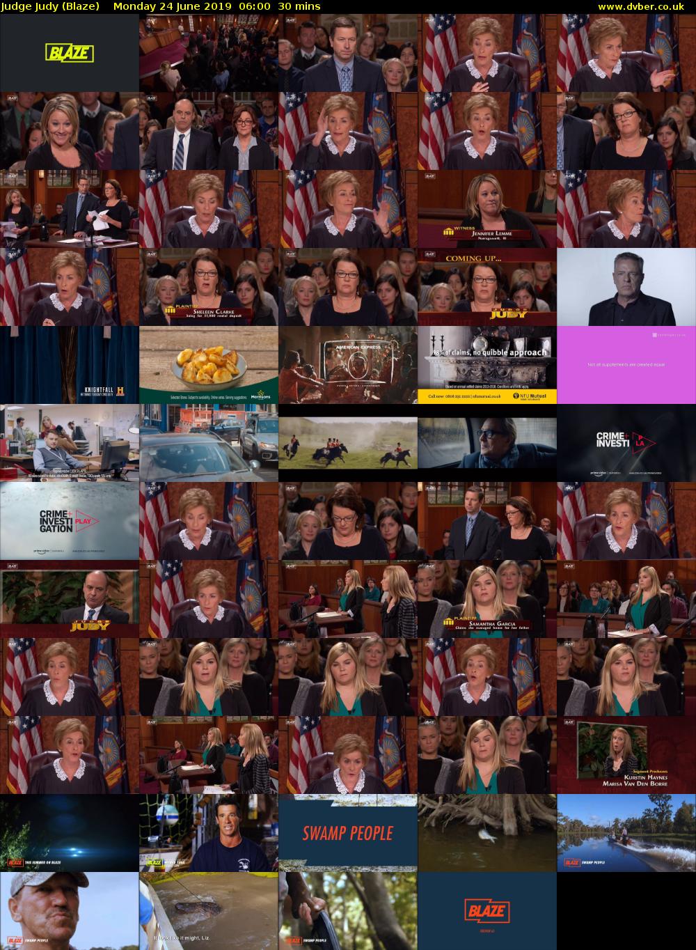 Judge Judy (Blaze) Monday 24 June 2019 06:00 - 06:30