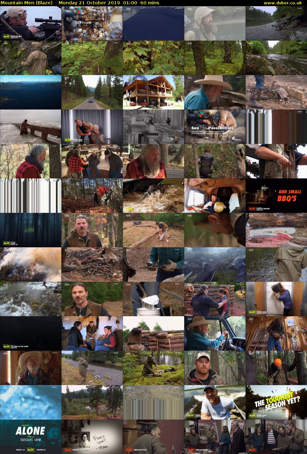 Mountain Men (Blaze) Monday 21 October 2019 01:00 - 02:00