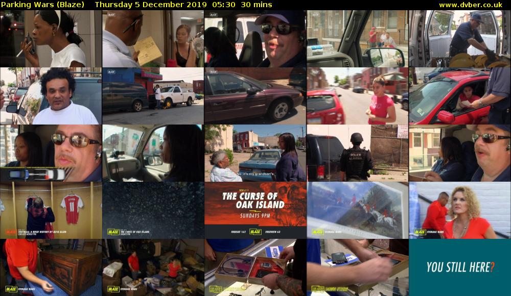 Parking Wars (Blaze) Thursday 5 December 2019 05:30 - 06:00