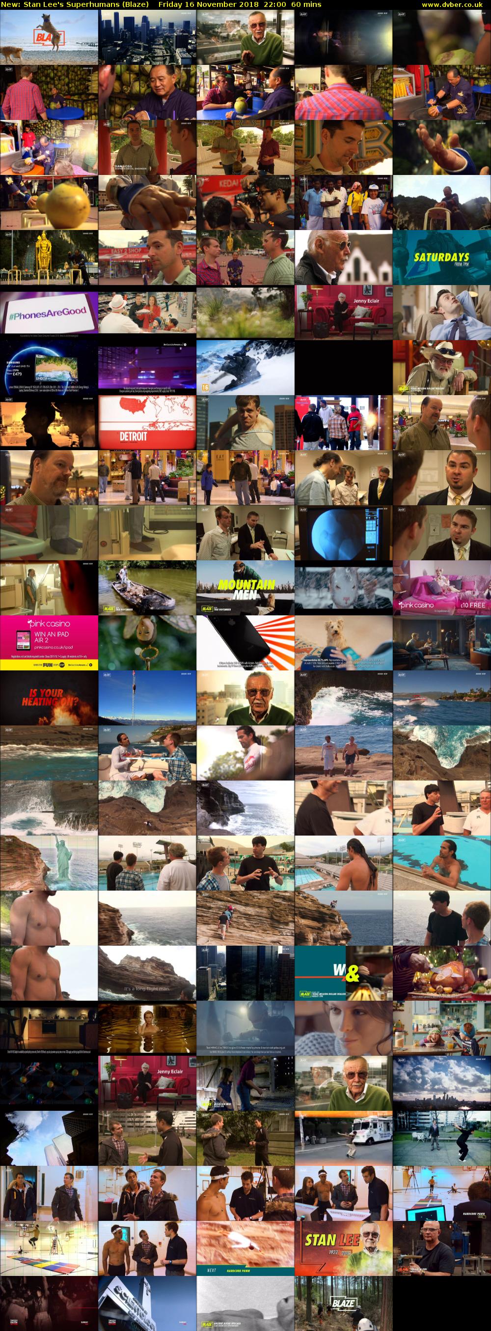 Stan Lee's Superhumans (Blaze) Friday 16 November 2018 22:00 - 23:00