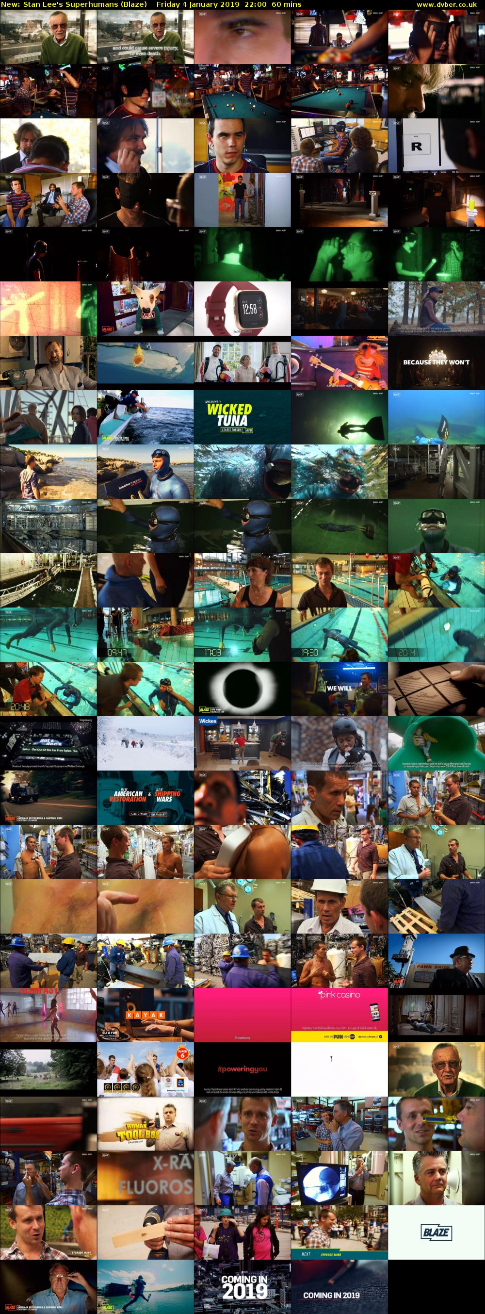 Stan Lee's Superhumans (Blaze) Friday 4 January 2019 22:00 - 23:00