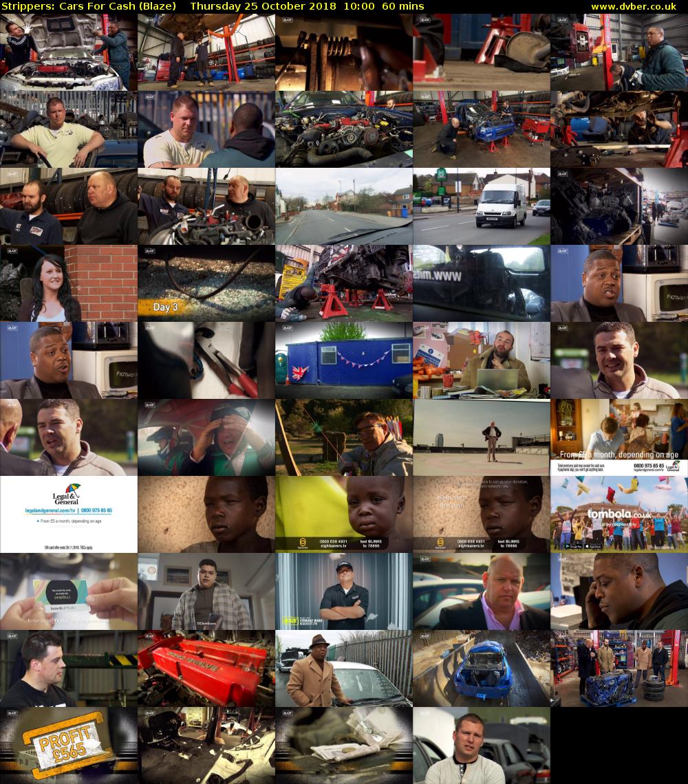 Strippers: Cars For Cash (Blaze) Thursday 25 October 2018 10:00 - 11:00
