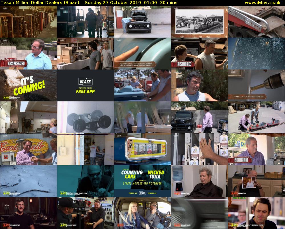 Texan Million Dollar Dealers (Blaze) Sunday 27 October 2019 01:00 - 01:30