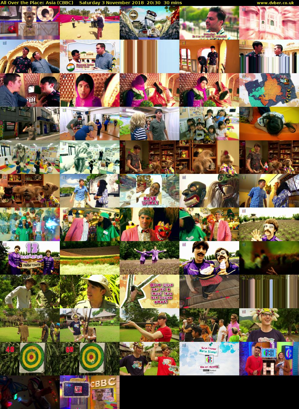 All Over the Place: Asia (CBBC) Saturday 3 November 2018 20:30 - 21:00