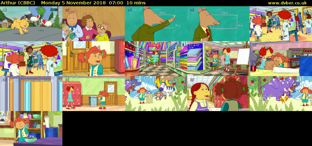 Arthur (CBBC) Monday 5 November 2018 07:00 - 07:10