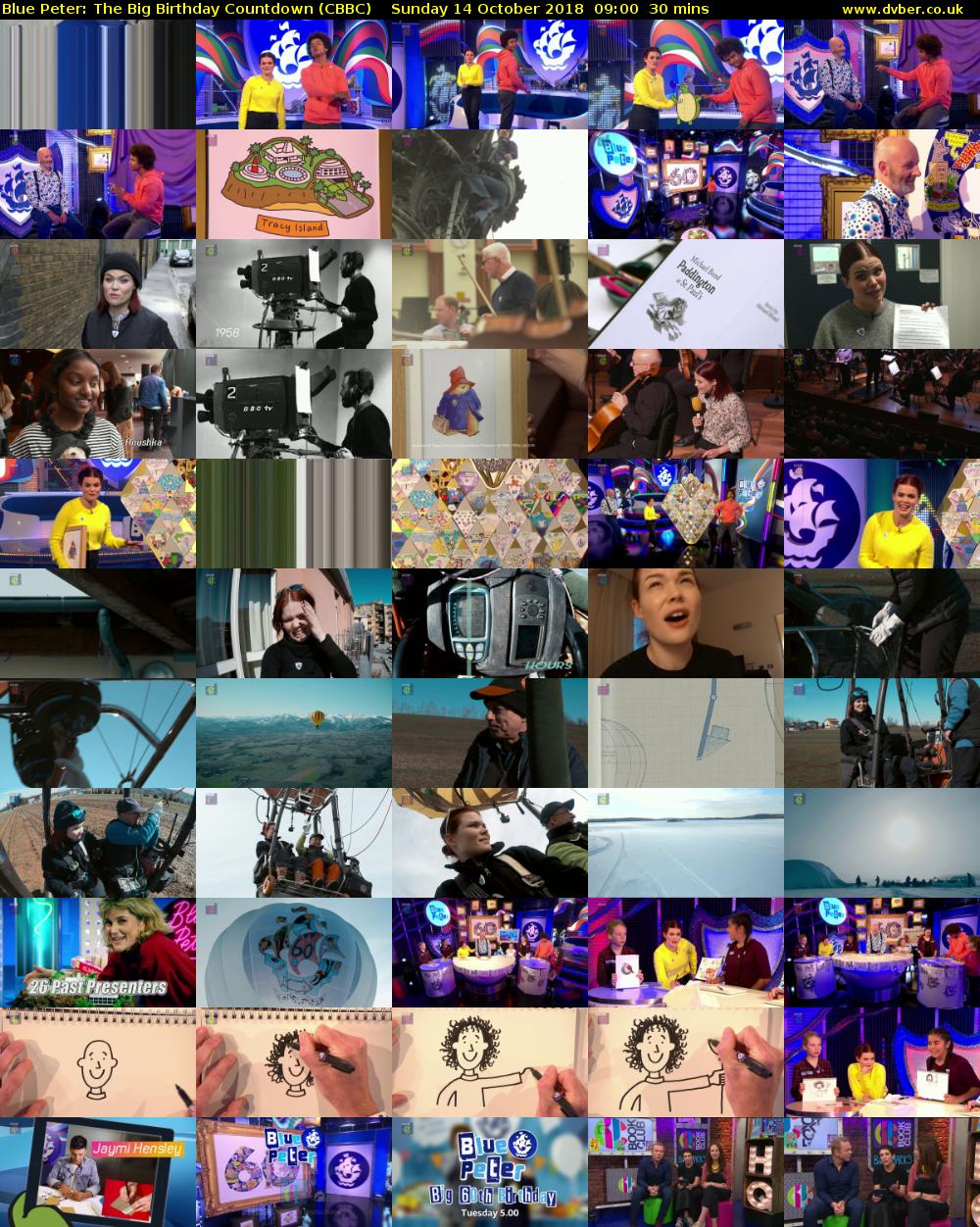 Blue Peter: The Big Birthday Countdown (CBBC) Sunday 14 October 2018 09:00 - 09:30