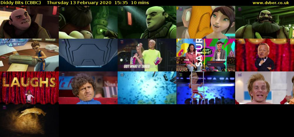 Diddy Bits (CBBC) Thursday 13 February 2020 15:35 - 15:45